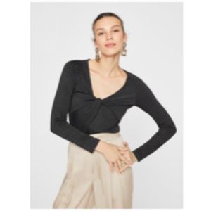 CLUB MONACO BLACK LONG-SLEEVE TOP